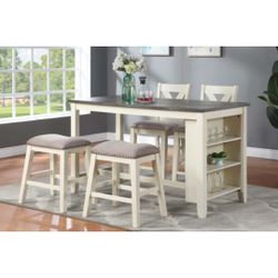 Dining Table Set With 2 Chairs And 2 Stools 