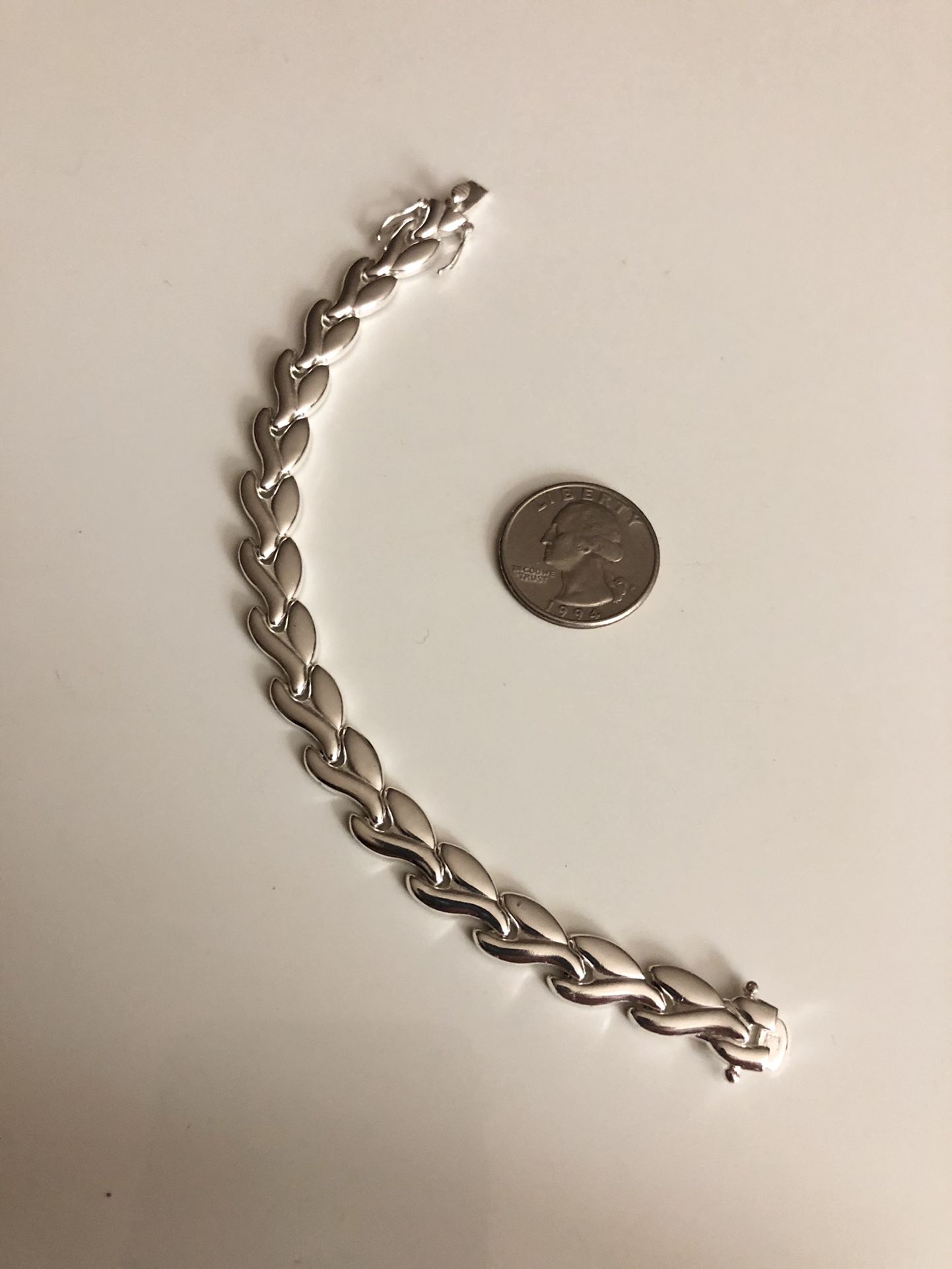 Sterling silver love hearts bracelet 925 jewelry 7”