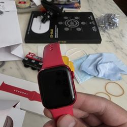 Apple Watch Series 8 Red 41 M with box in New shape Flawless! 