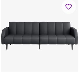 Fabry 77.56" Faux Leather Convertible Sofa