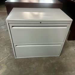 Haworth “file Cabinet 2 Drawers Lateral Metal file 