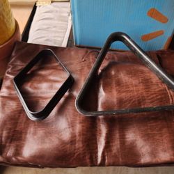 Pool table and supplies.