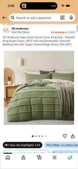 King Size Sage Green Duvet Cover Set