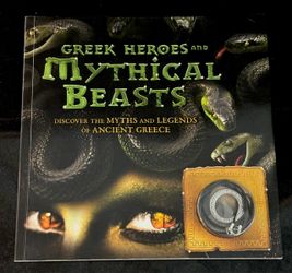 🚨Bargain: 🐲 Book: Greek Heroes and Mystical Beasts, Includes Mythical Medallion Necklace, 72 pgs (brand new)