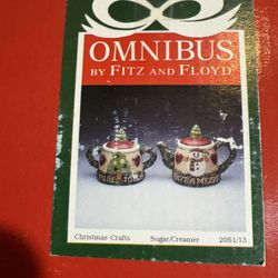 Omnibus By Fitz And Floyd Christmas Crafts Cream And Sugar Original Box