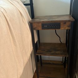 2 Tall Wooden Night Stands With Charging Ports
