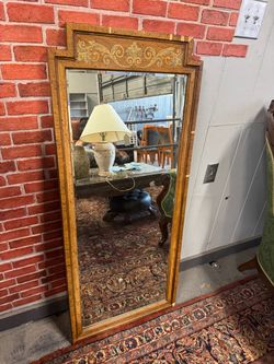 Vintage Ornate Carved Wood Full-Length Mirror – 52
