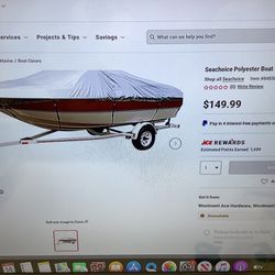 BOAT COVER SEACHOICE MODEL 2 97321 V Hull Runabout 14 ‘X16’ Bass Aluminum MSRP 150 Water Proof Blow Out Price