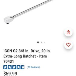 20 in ratchet 3/8 drive