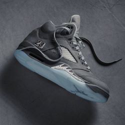 DS AIR JORDAN RETRO 5 WOLF GREY SZ 12 