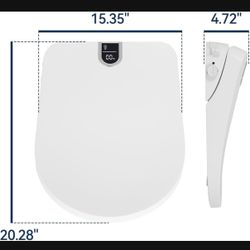 0266a  Smart Bidet Toilet Seat with Stainless Steel Nozzle, Heated Electric Toilet Seat with Adjustable Warm Water and Air Dryer