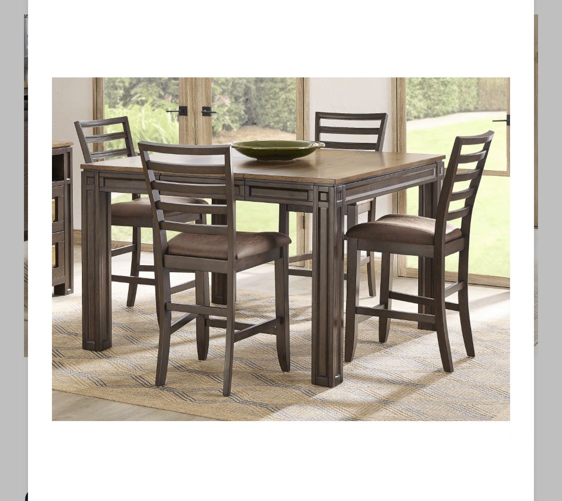 Gray and Black Dining Table Set