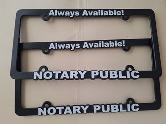 Notary Public License Plate Frames
