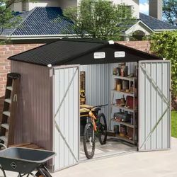 12 ft. W x 10 ft. D Outdoor Metal Storage Shed with 4 Air Vents (120 sq. ft. Coverage Area)