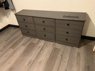 Grey 9 drawer dresser