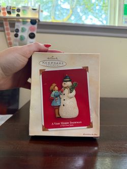 Hallmark Keepsake Ornament A Very Merry Snowman Vintage 2003 With Box
