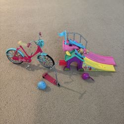 Barbie Skateboard Set, Bike And Scooter 