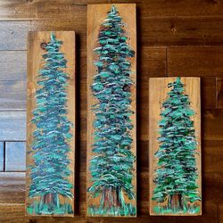 Hand painted PNW Plank Painting Set