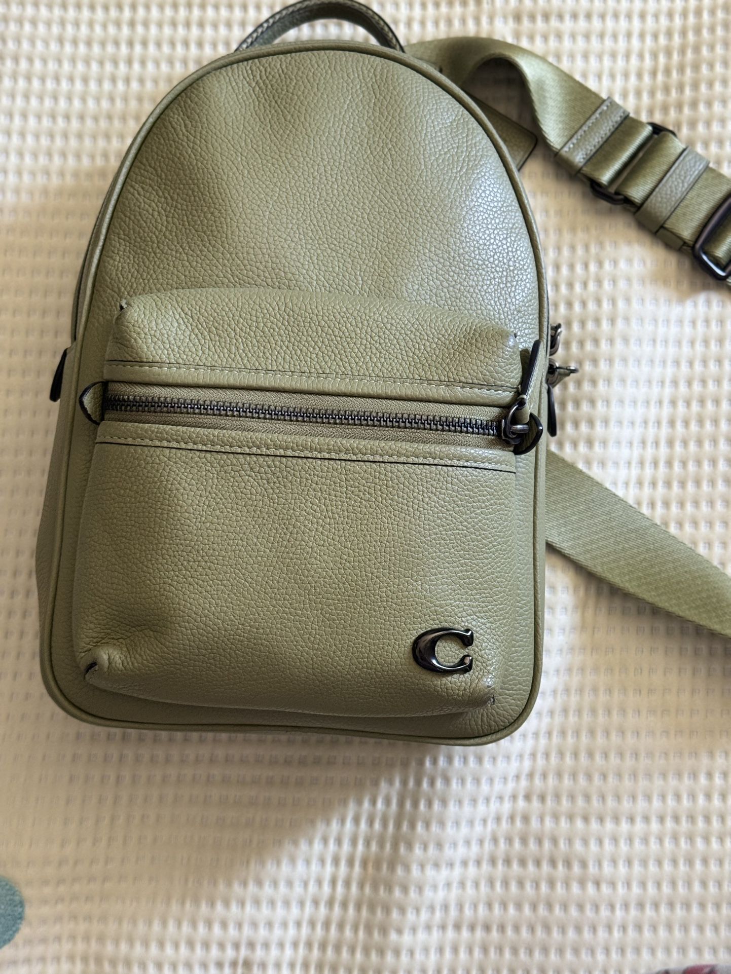 Coach Mini Leather Backpack – Light Green