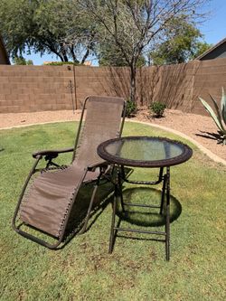 Zero Gravity Chair and Side Table