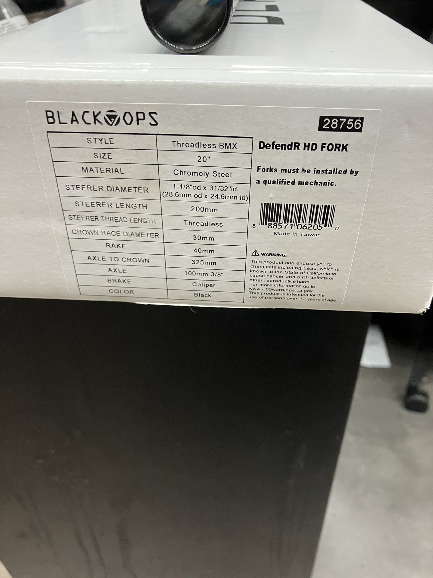 20” Black ops threadless forks $50