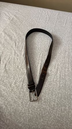 Brown Leather Belt with Silver Buckle