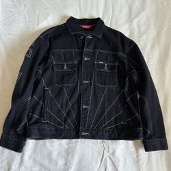 Supreme Radial Embroidered Denim Trucker Jacket 