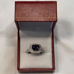 14K White Solid Gold Ring