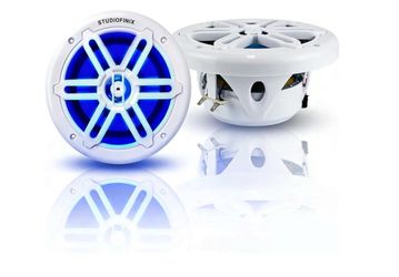STUDIOFINIX 6.5 Inch 700W Marine Speakers with LED Lights -2 Way Weather Resistant Boat Speakers Perfect for Boats, ATVs, UTVs (Pair,White)