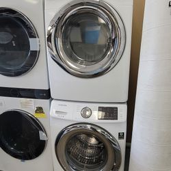 Samsung Front Loading Washer And Stackable Gas Dryer Set 