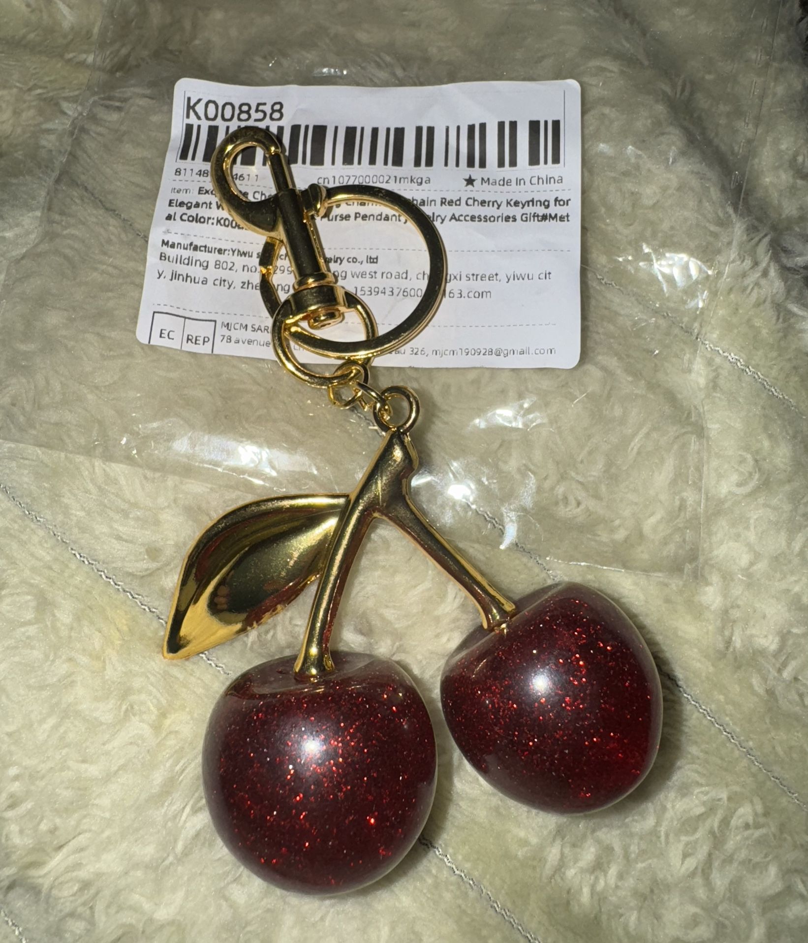 NEW Double Cherry Bag Charm/Keychain