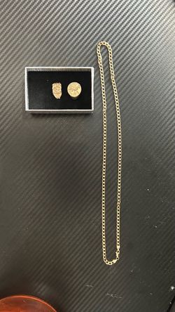 14k gold chain, 2 10k rings