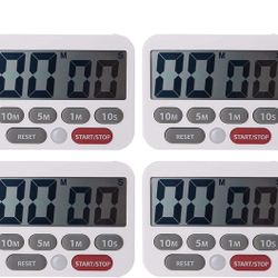 4Pcs Kitchen Timer Magnetic Countdown 