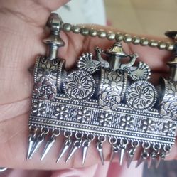 New Oxidized Silver Necklace And Bracelet Set