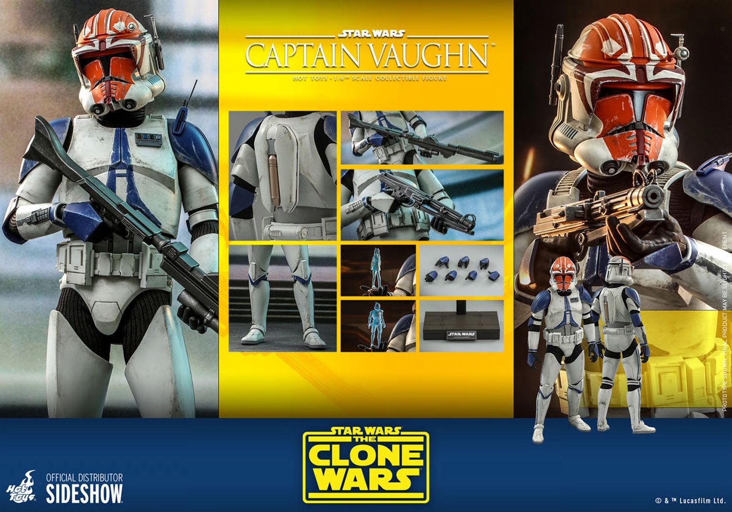 Hot Toys Star Wars The Clone Wars Captain Vaughn Marvel Dc 1/6 Scale
