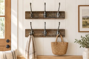 2 rustic Wood Hooks