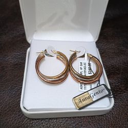 New Triple Color Silver/Gold Earrings 