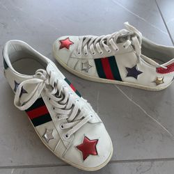 Gucci White And Red Trainers