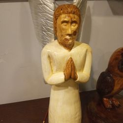 Angel Hand Carved From Wood