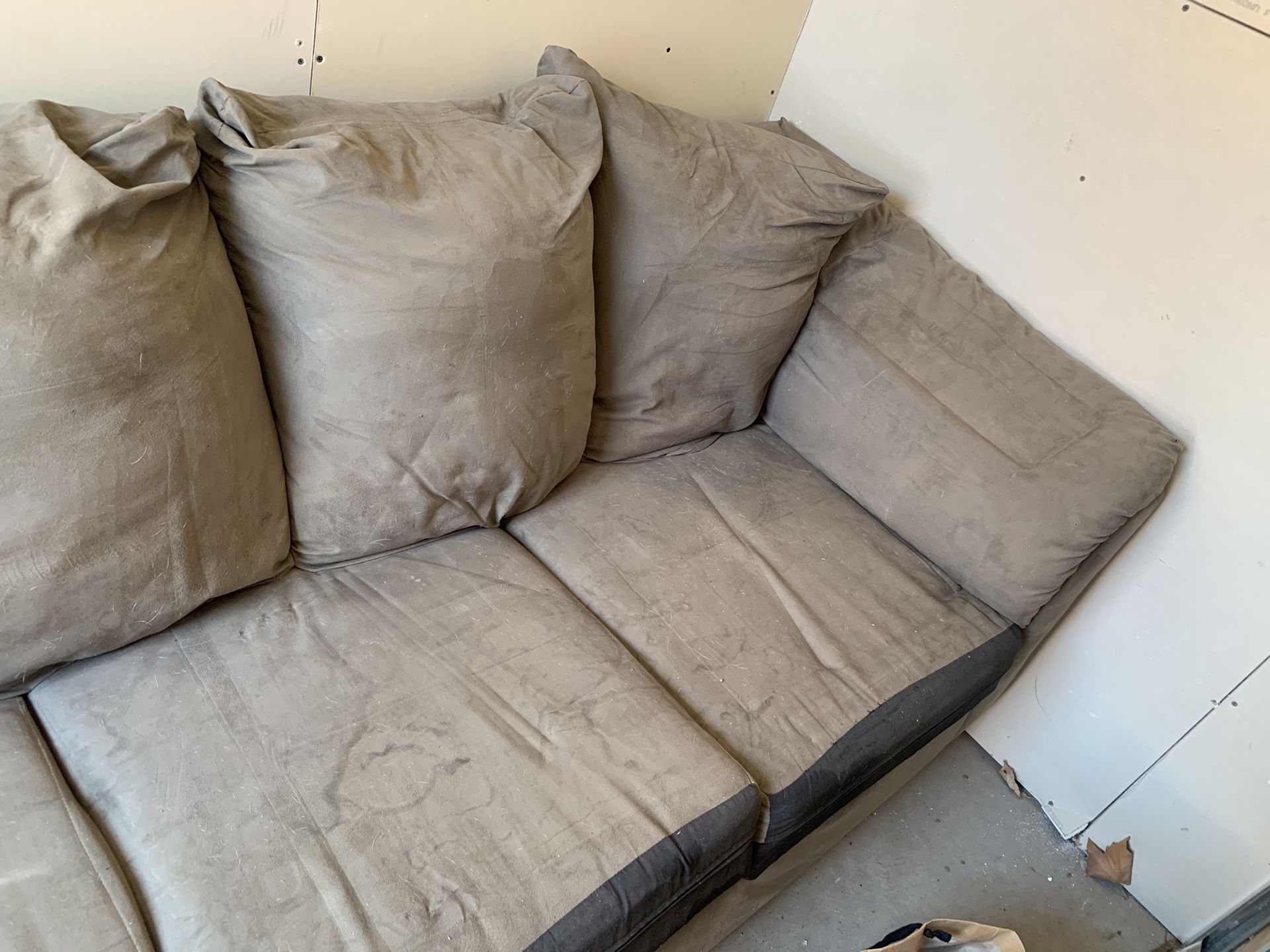 Grey Suede Couch