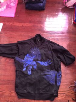 Sean jean track jacket black / blue studded labyrinth