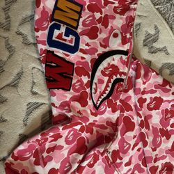 REAL bape hoodie pink