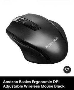 Amazon Basics Ergonomic DPI Adjustable Wireless Mouse Black Brand New