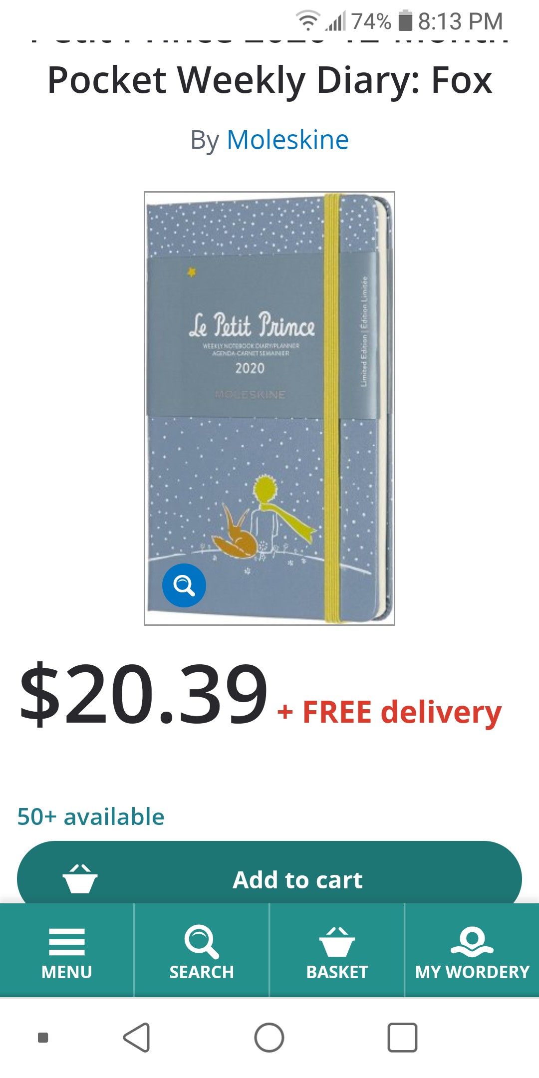 Le Petit Prince weekly Notebook. 2020