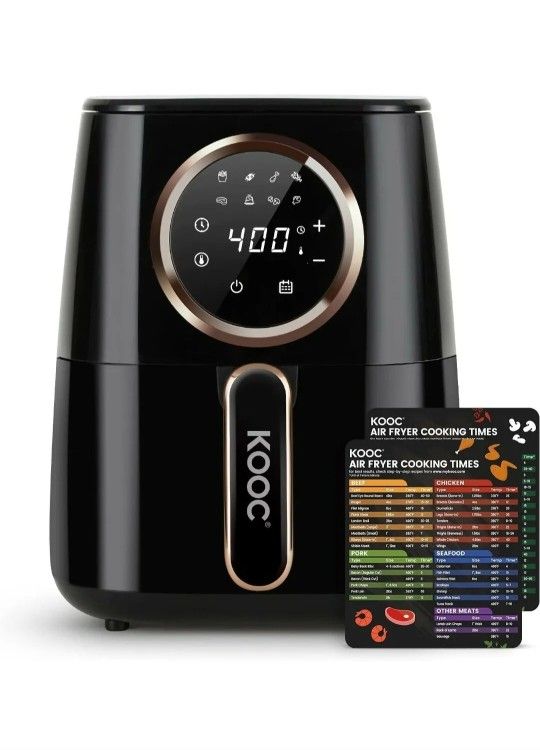 KOOC Large Air Fryer, 4.5-Quart 4.5 Quart, Black - Upgraded