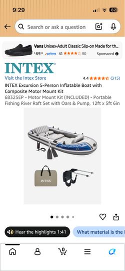 Intex 5 Person Inflatable Boat With Motor Mount