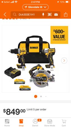 Dewalt 3 Tool Bundle 