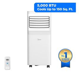 Open boxes Midea 5,000 BTU Portable Air Conditioner with Remote, Up to 150 Sq ft, White