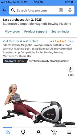 Fitness Reality Magnetic Rowing Machine with Bluetooth Workout