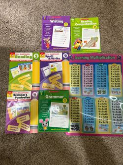 Second grade work book package and multiplication table poster